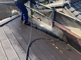 川越市 屋根塗装 高圧洗浄
