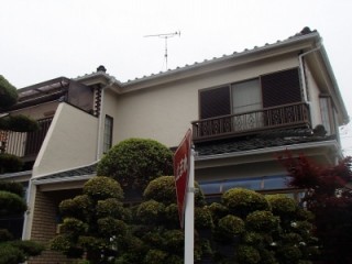 外壁塗装の様子全景