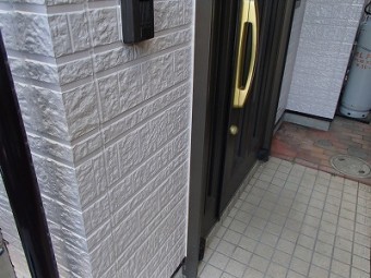 塗装完了後の養生処理部分