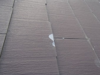 瓦の端が欠けています