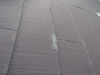 瓦の欠けを補修しました