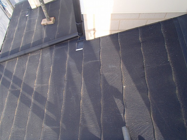 下屋根部分の塗装前の状態