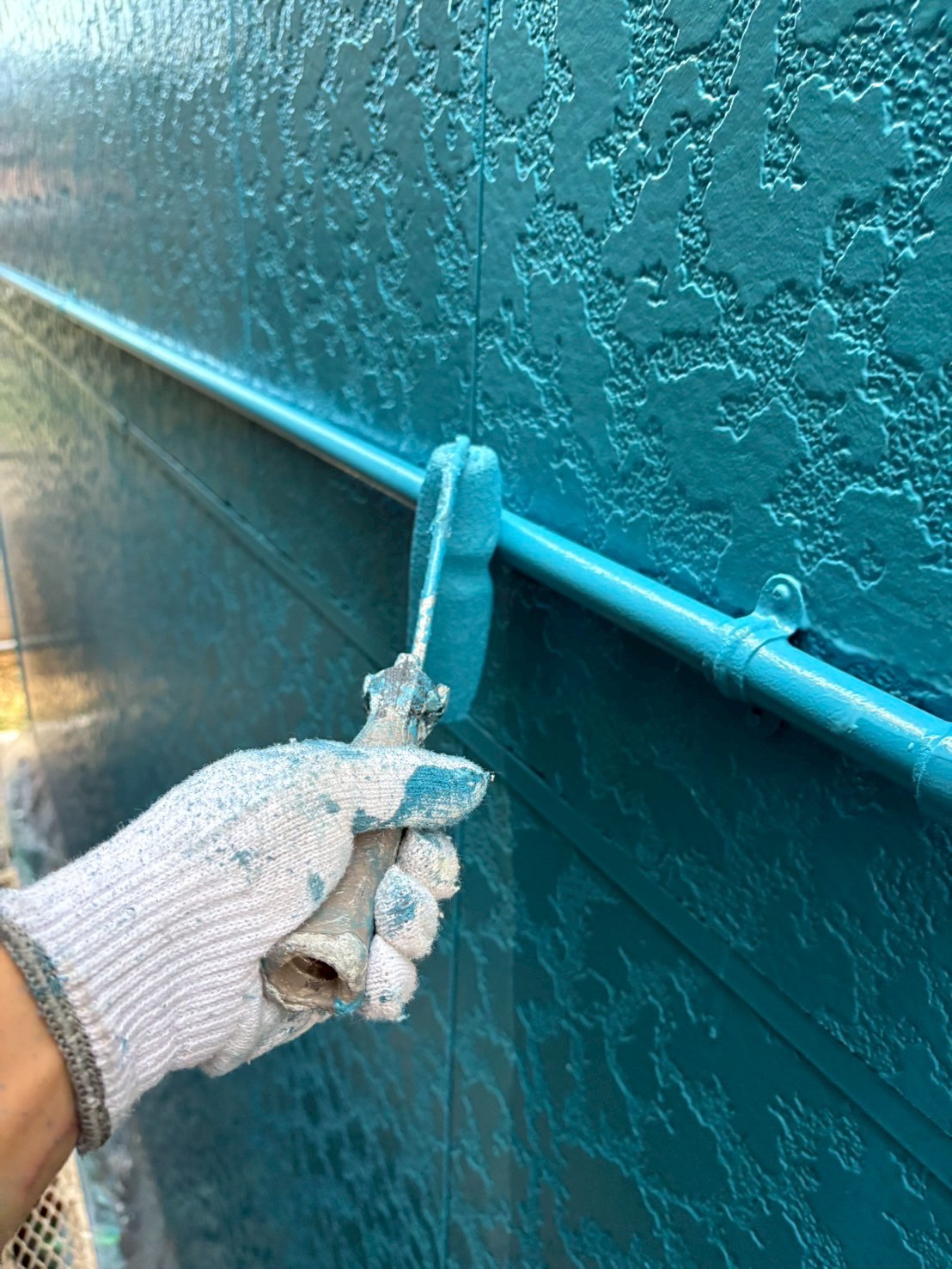 通路側の外壁塗装