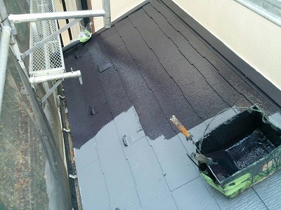 下屋根　塗装